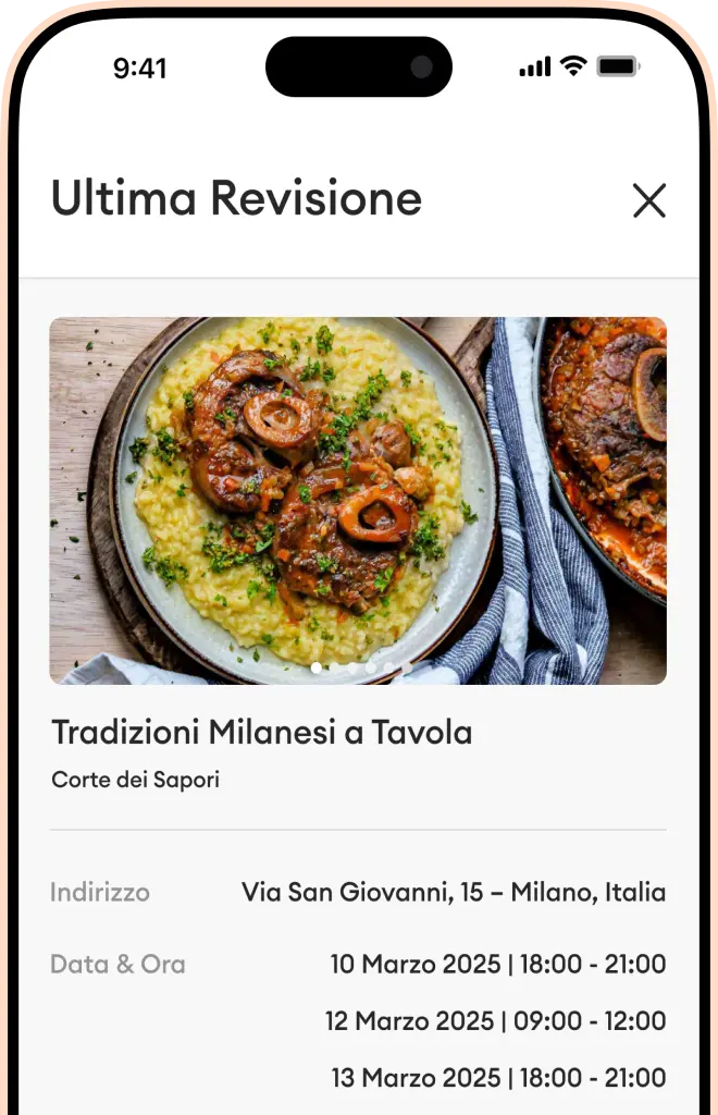 Illustrative preview of a menu review in Horecos.